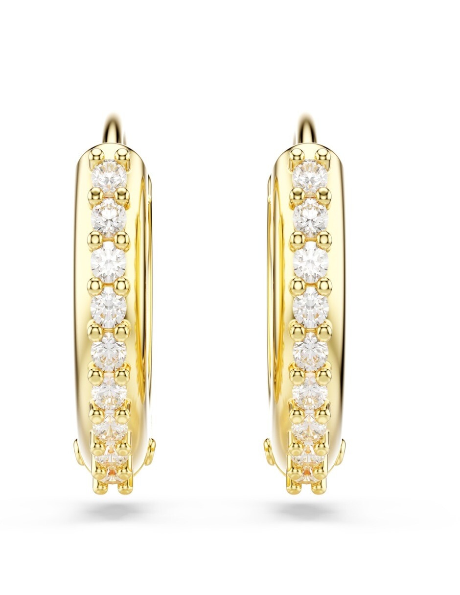 Aretes de aro circulares Matrix con acabado pavé zirconia 5