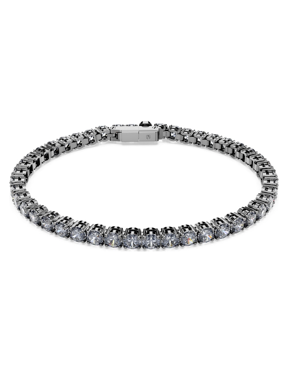 Pulsera con swarovski Matrix acabado baño de rutenio