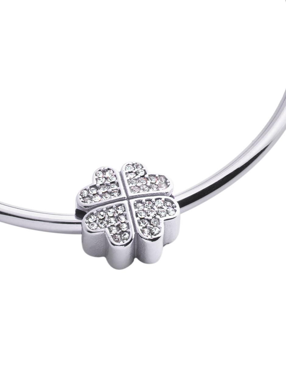 Charm "de" trébol luckyly trébol clover sin temática "de" acero inoxidable sin kilataje zirconia cúbica