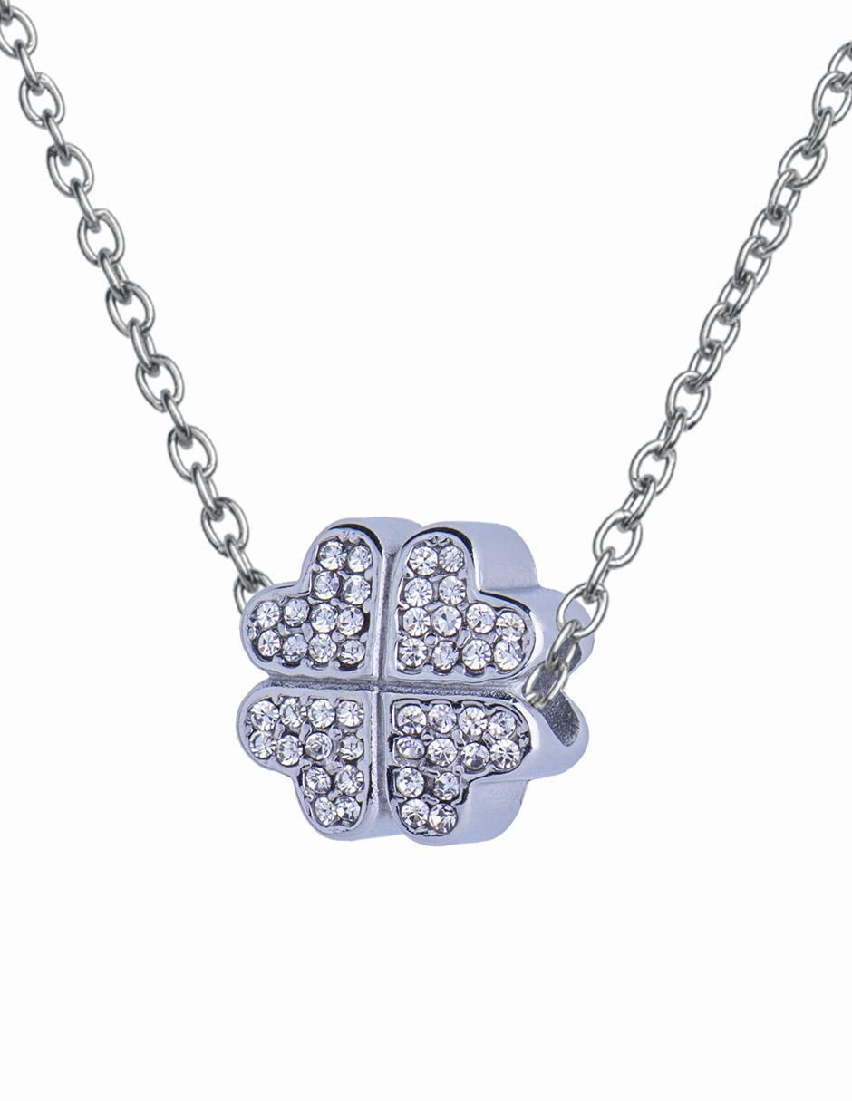 Charm "de" trébol luckyly trébol clover sin temática "de" acero inoxidable sin kilataje zirconia cúbica