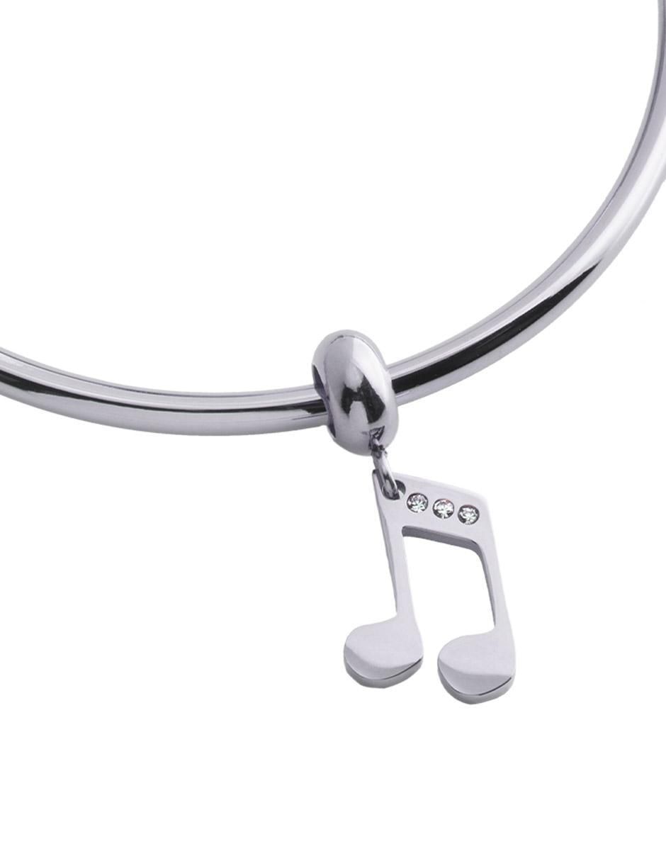 Charm "de" nota musical luckyly nota musical sin temática "de" acero inoxidable sin kilataje zirconia cúbica