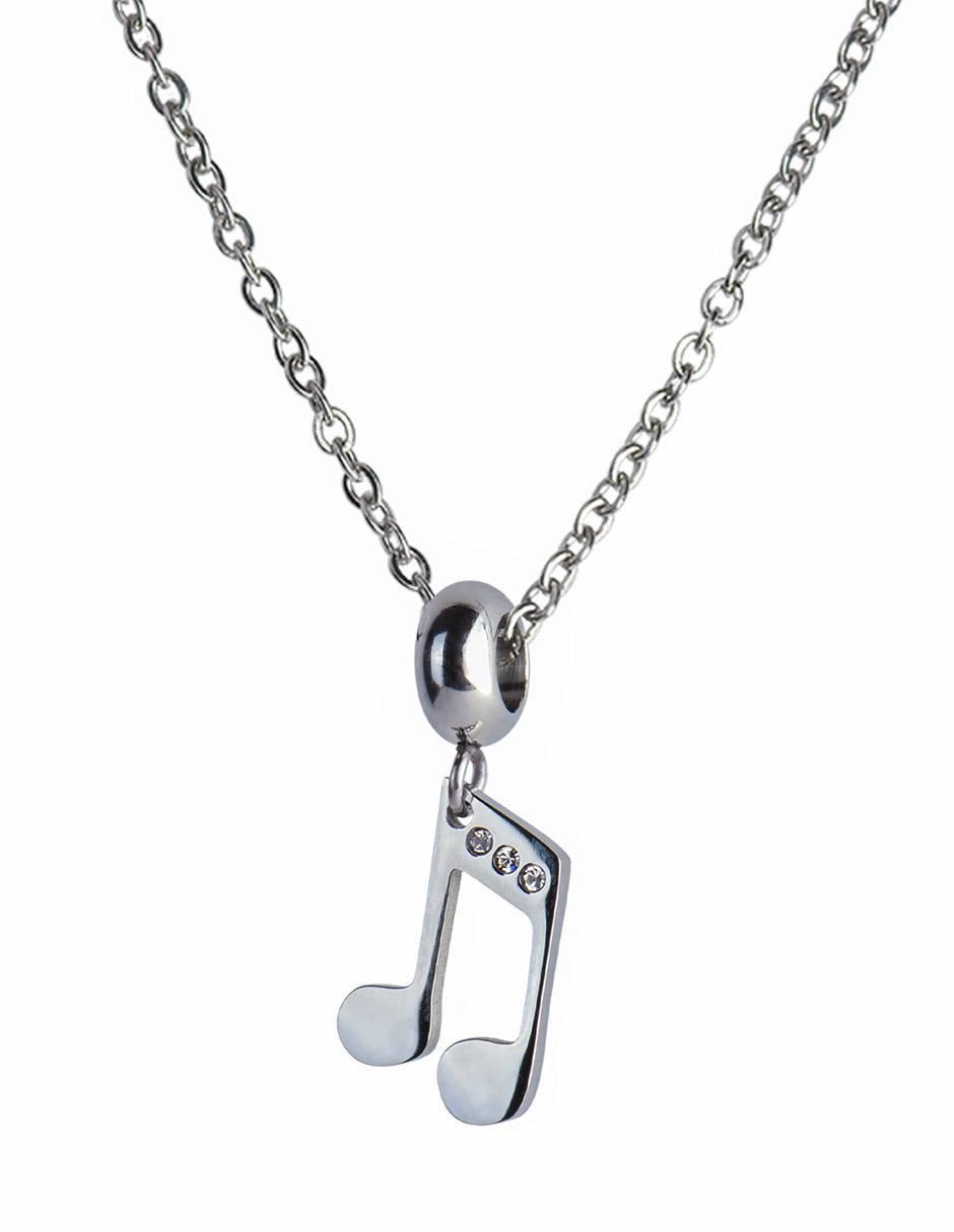 Charm "de" nota musical luckyly nota musical sin temática "de" acero inoxidable sin kilataje zirconia cúbica