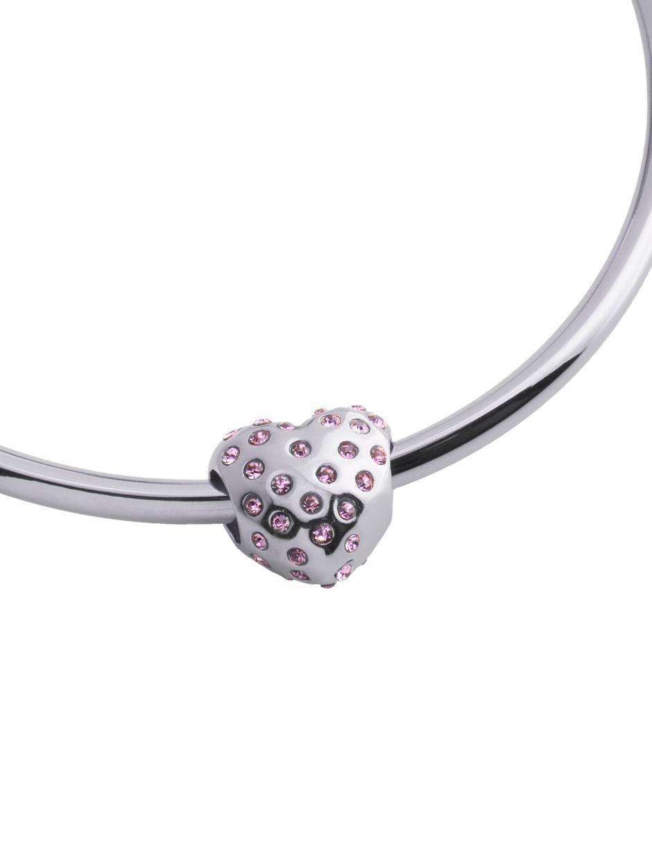 Charm "de" corazón luckyly corazón katia sin temática "de" acero inoxidable sin kilataje zirconia cúbica