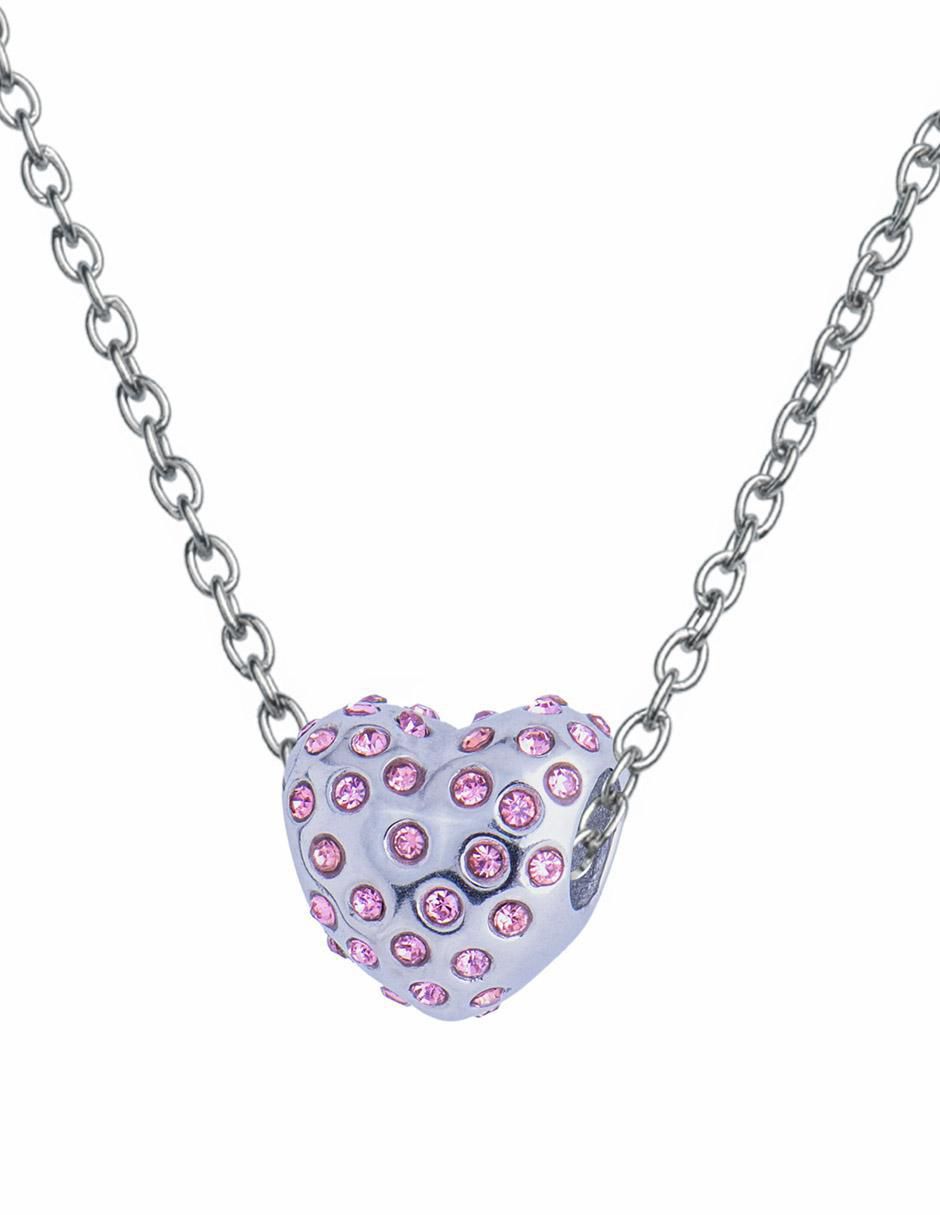 Charm "de" corazón luckyly corazón katia sin temática "de" acero inoxidable sin kilataje zirconia cúbica