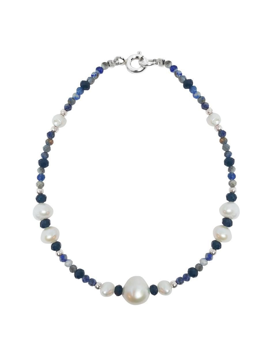 Pulsera de plata con lapislázuli p 925 Terra Pulsera de plata con lapislázuli p 925 Terra