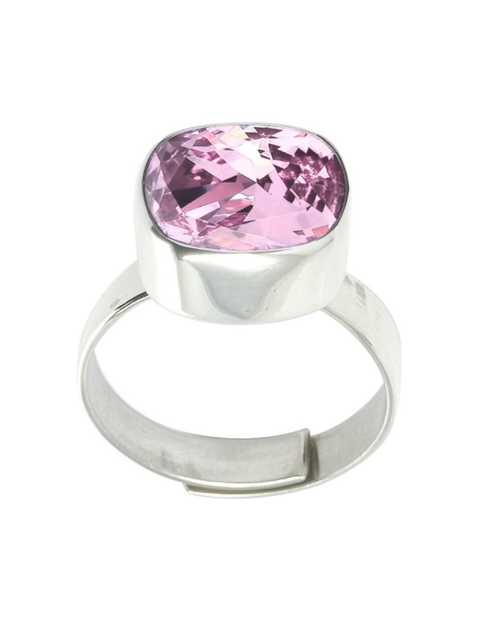 Anillo cuadrado Cushion P 925 de plata cristal brillante 3