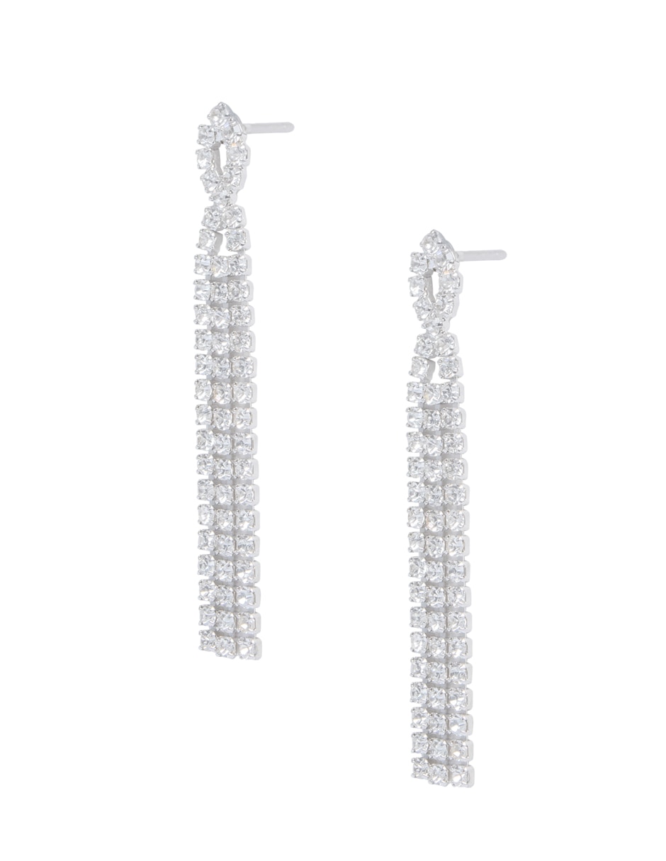 Aretes cuadrados con acabado brillante cristal 2