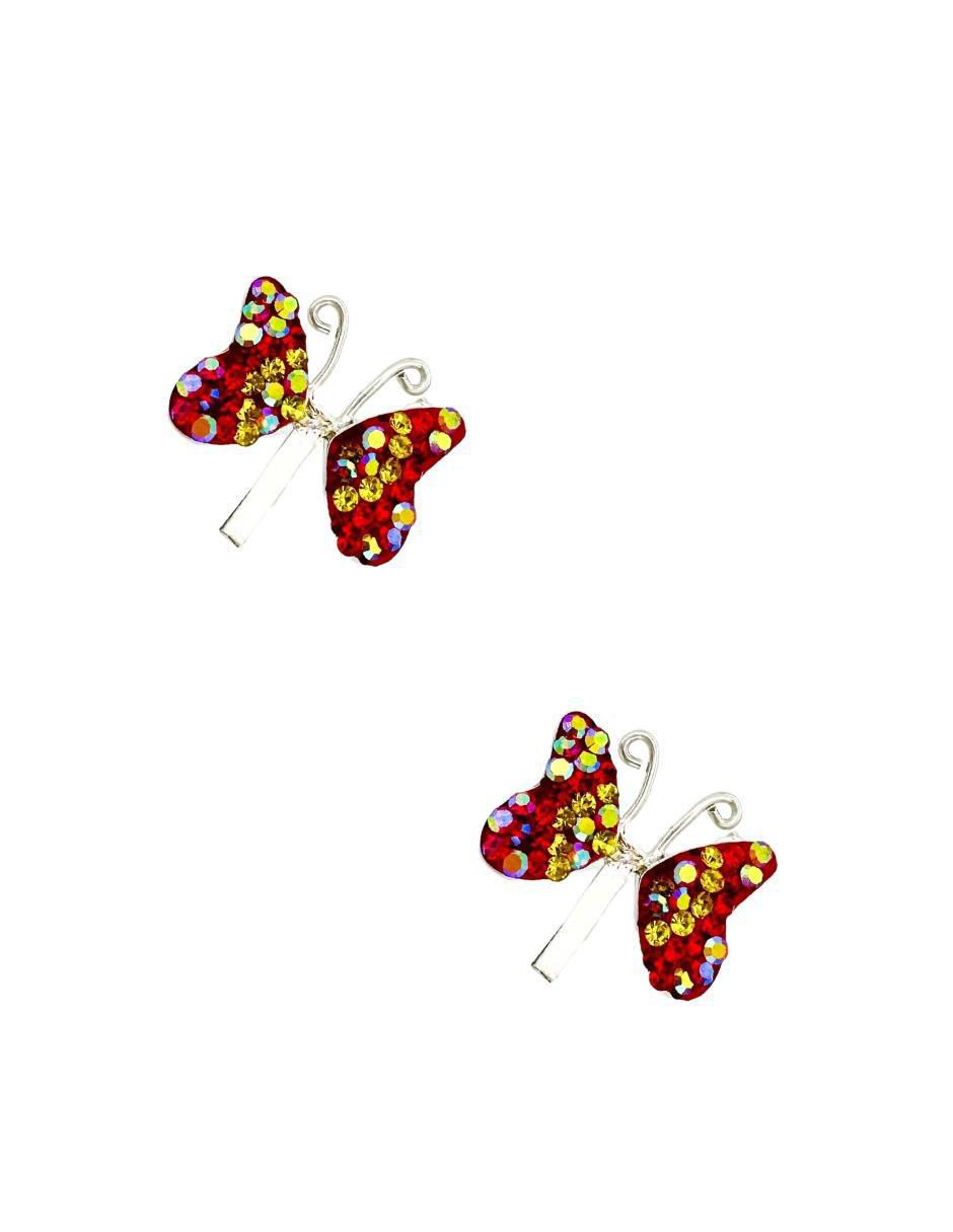 Aretes y collar de mariposa Mariposa de plata P925 cristal 4