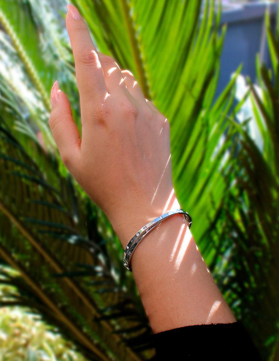 Brazalete clepsidra "de" acero aluminizado sin kilataje ninguna "con acabado" lustre