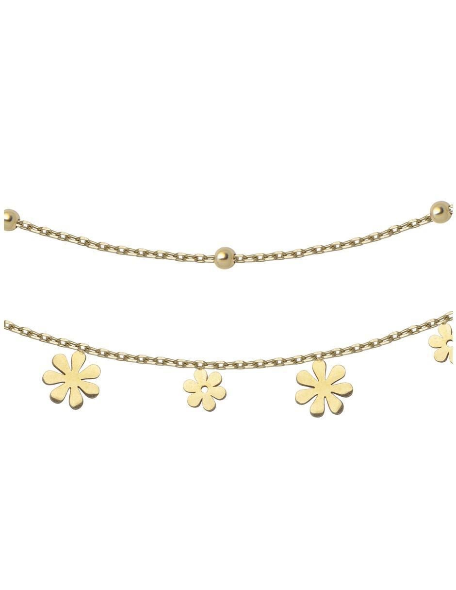 Aretes y collar de flores 3