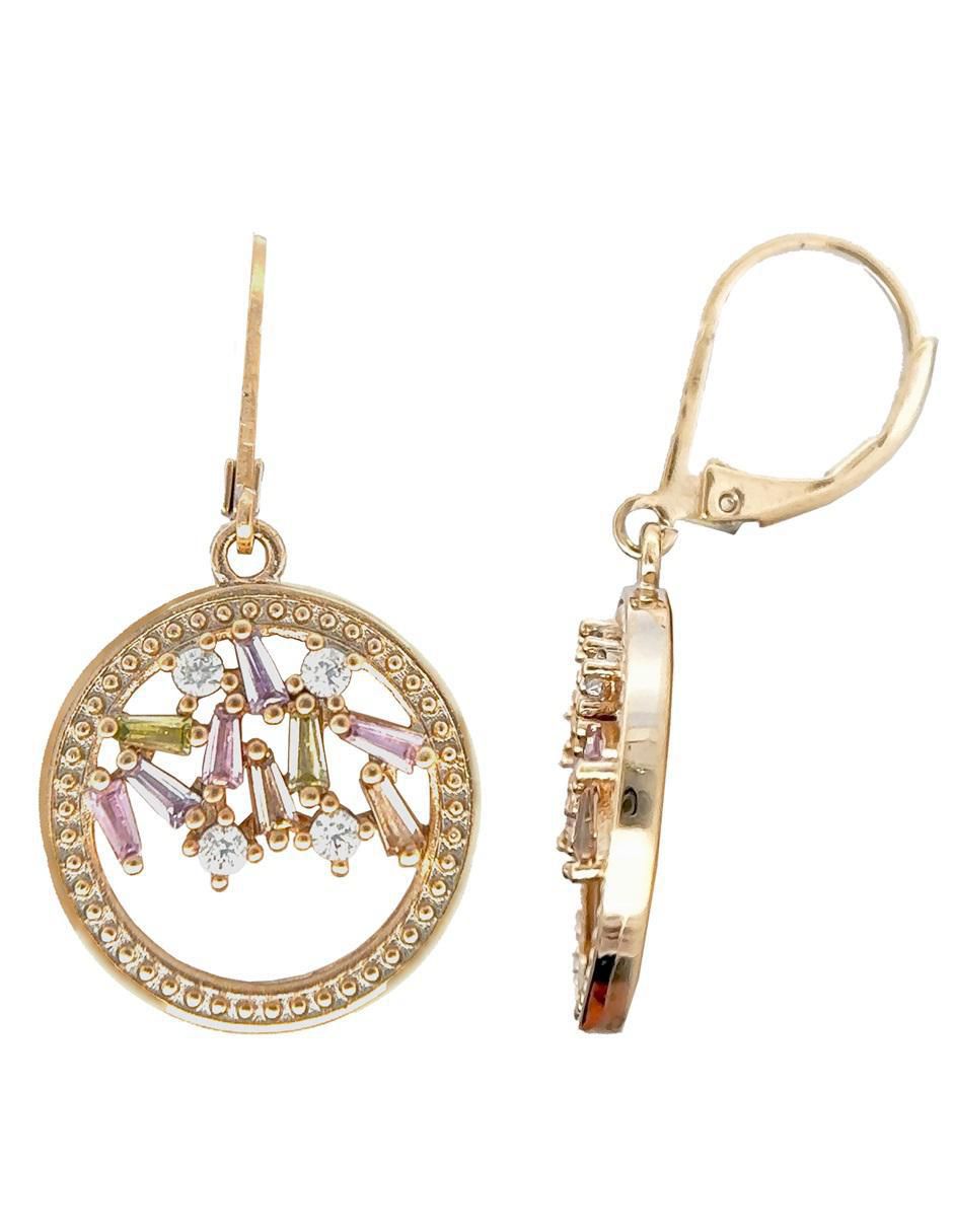 Aretes y collar circular zirconia 4