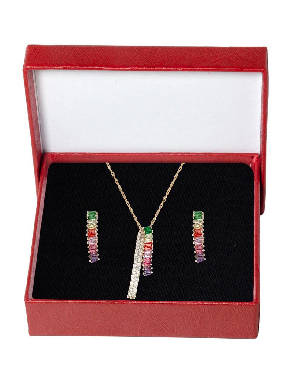 Aretes y collar zirconia 5