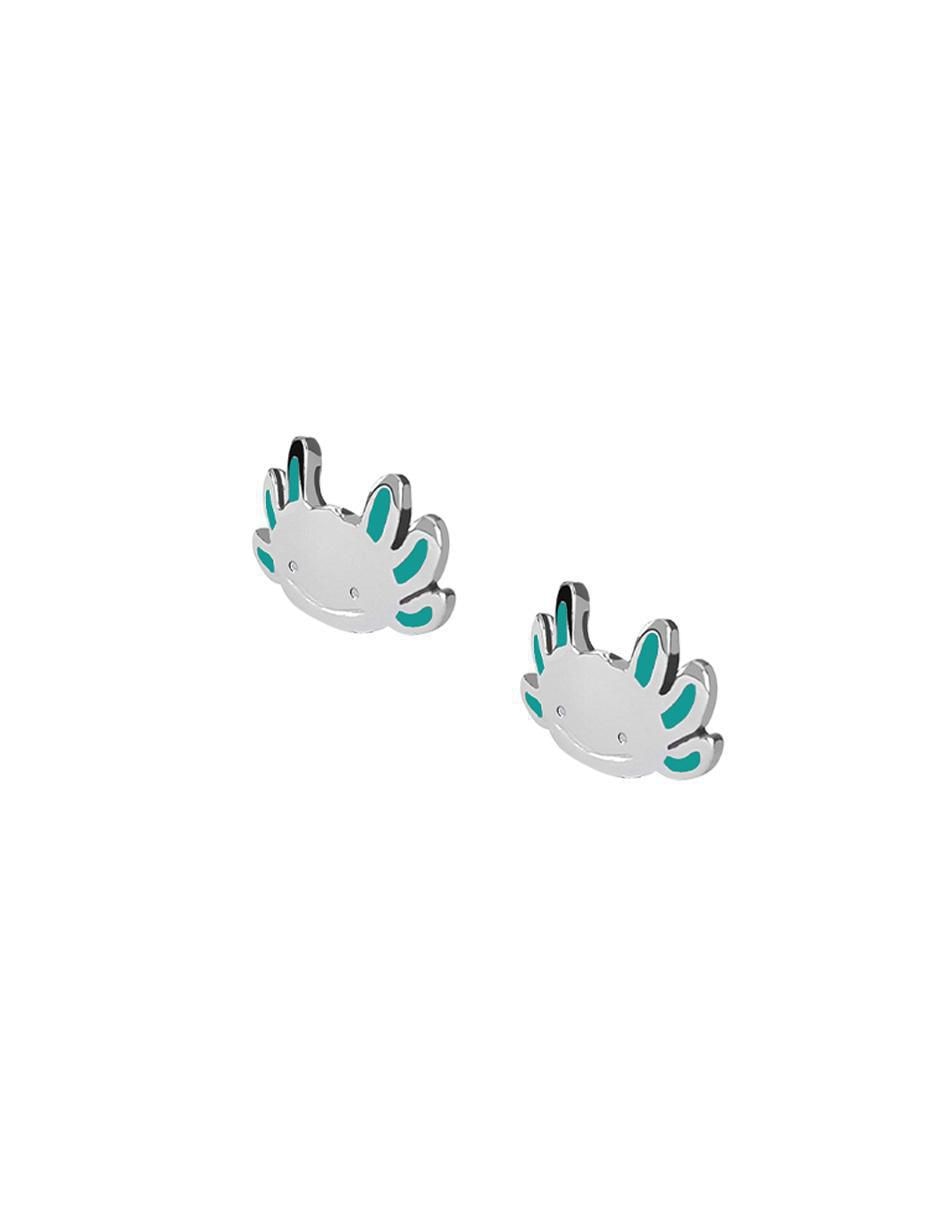 Aretes Ajolote de plata P 925 con acabado plateado 2