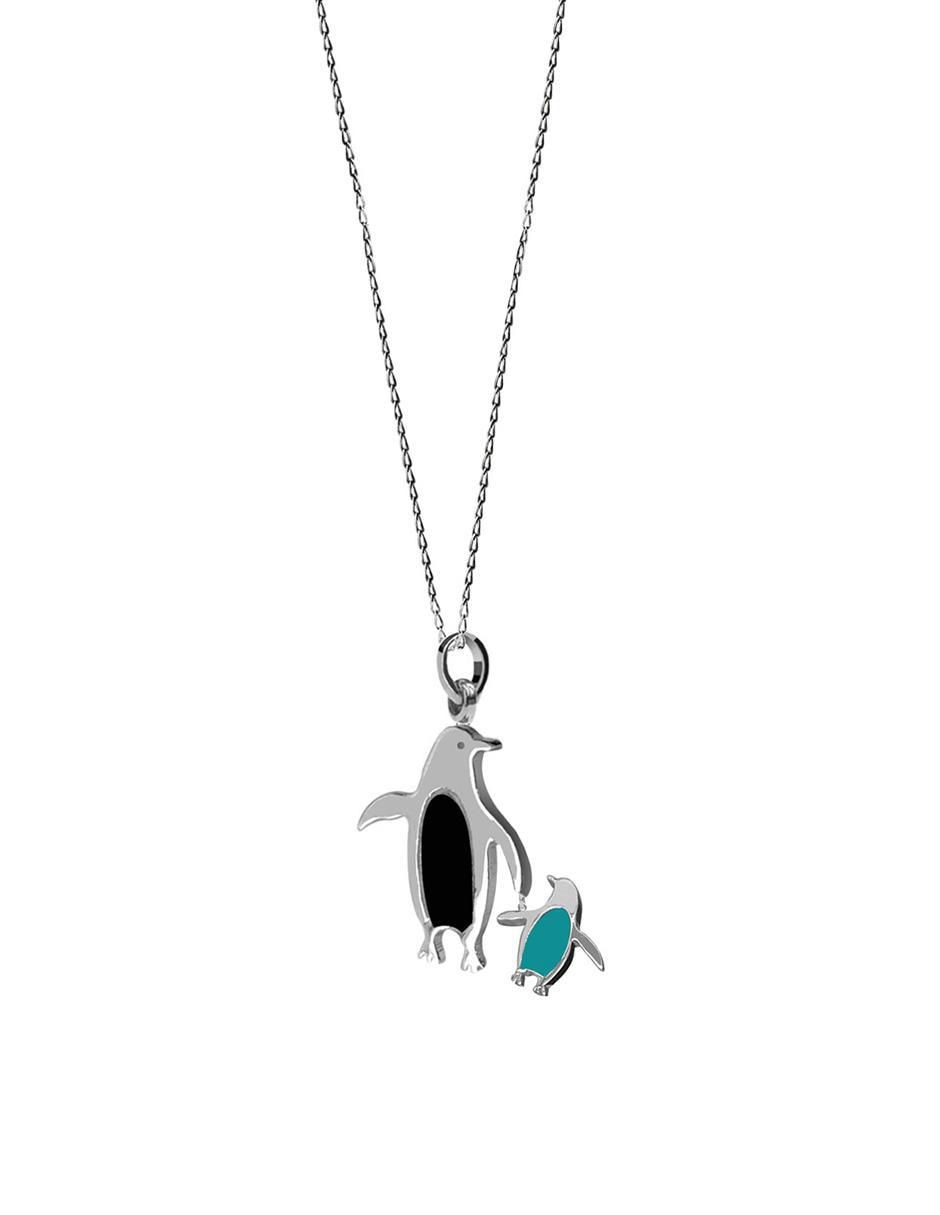 Colgante Y Dije de pingüinos de plata P 925 2