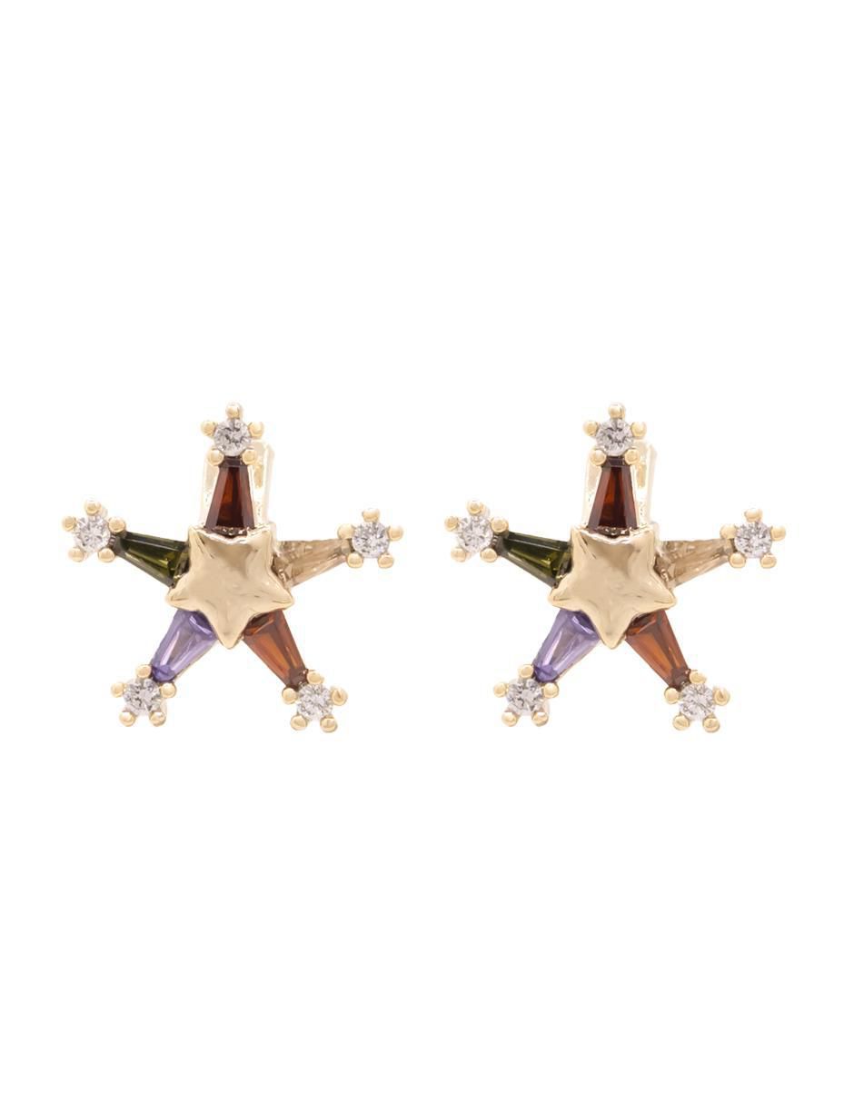 Aretes de estrella con acabado brillante zirconia Aretes de estrella con acabado brillante zirconia