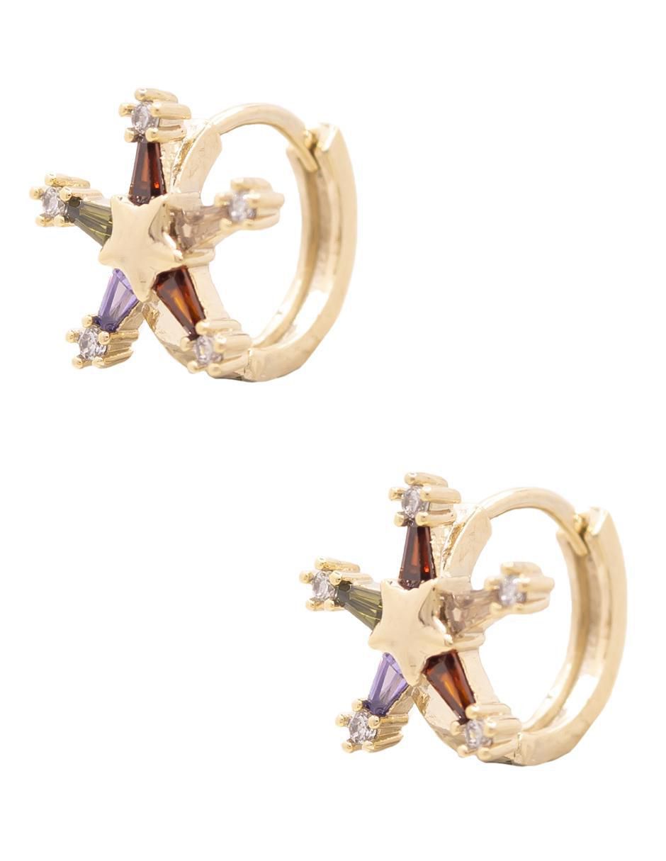 Aretes de estrella con acabado brillante zirconia 2