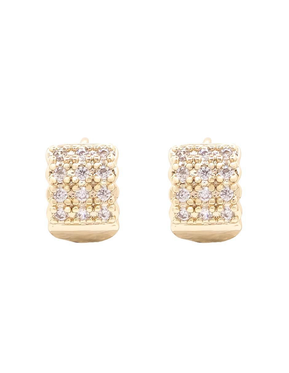 Aretes de círculo con acabado brillante zirconia Aretes de círculo con acabado brillante zirconia
