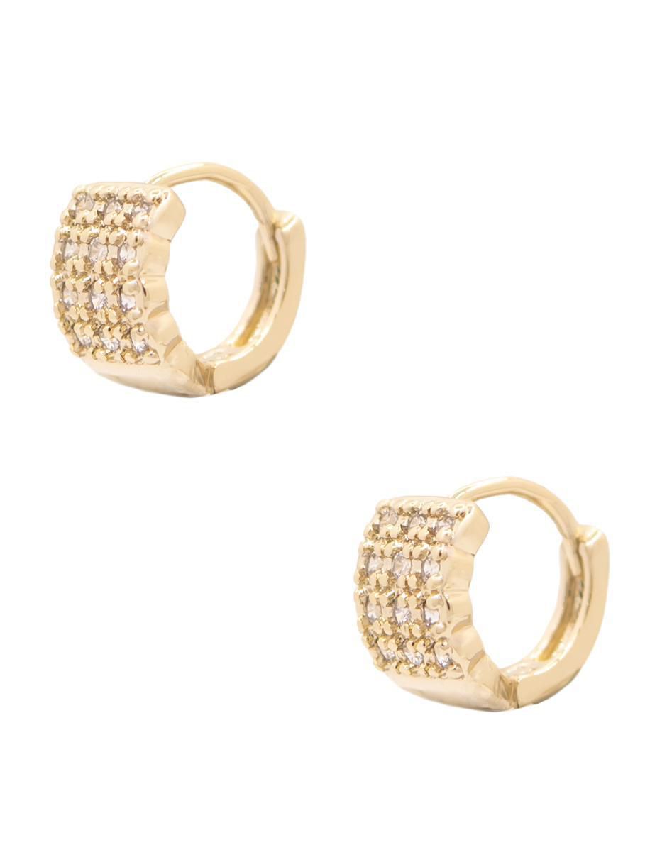 Aretes de círculo con acabado brillante zirconia 2