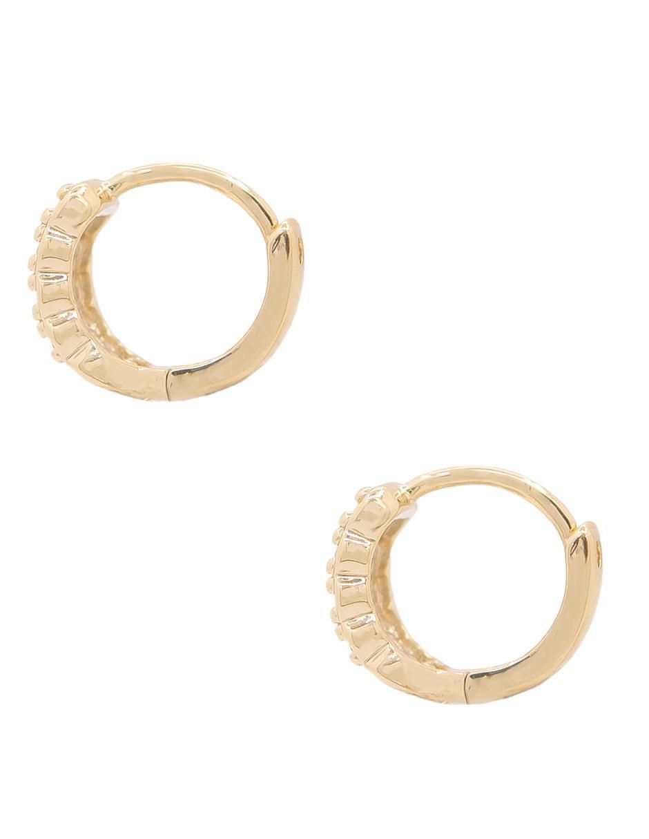 Aretes de círculo con acabado brillante zirconia 3