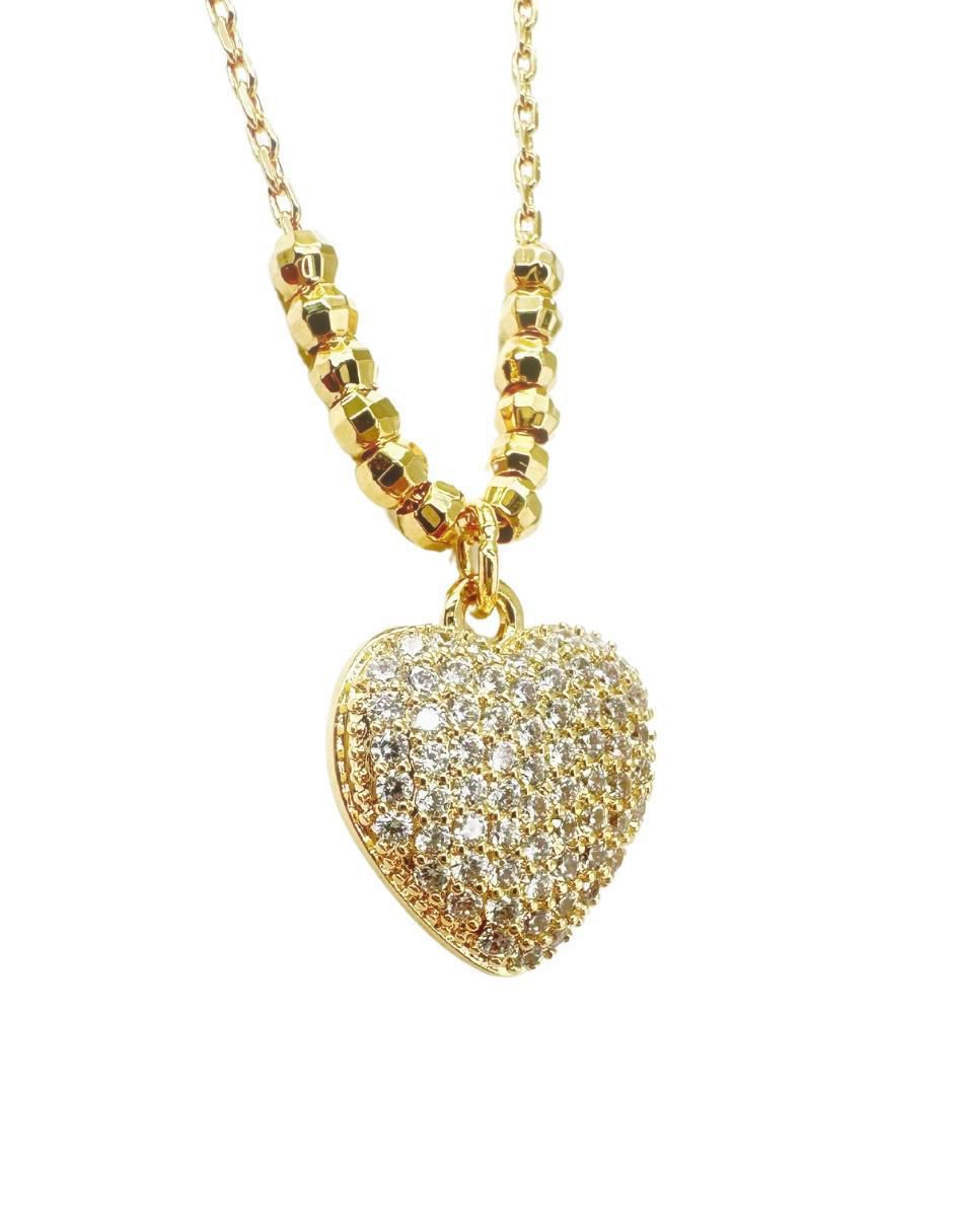 Collar de corazón de baño de oro 18 K 1