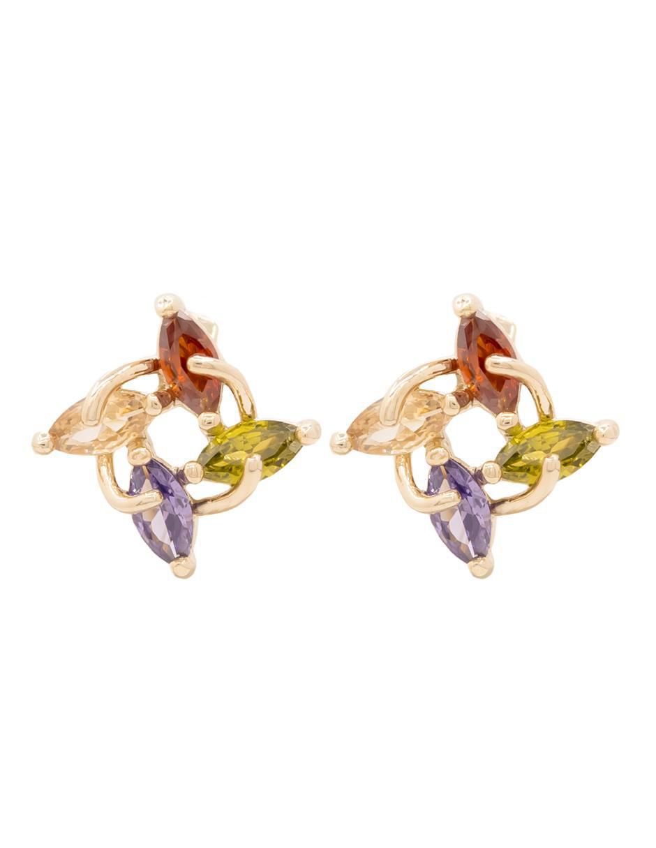 Aretes con acabado brillante zirconia Aretes con acabado brillante zirconia