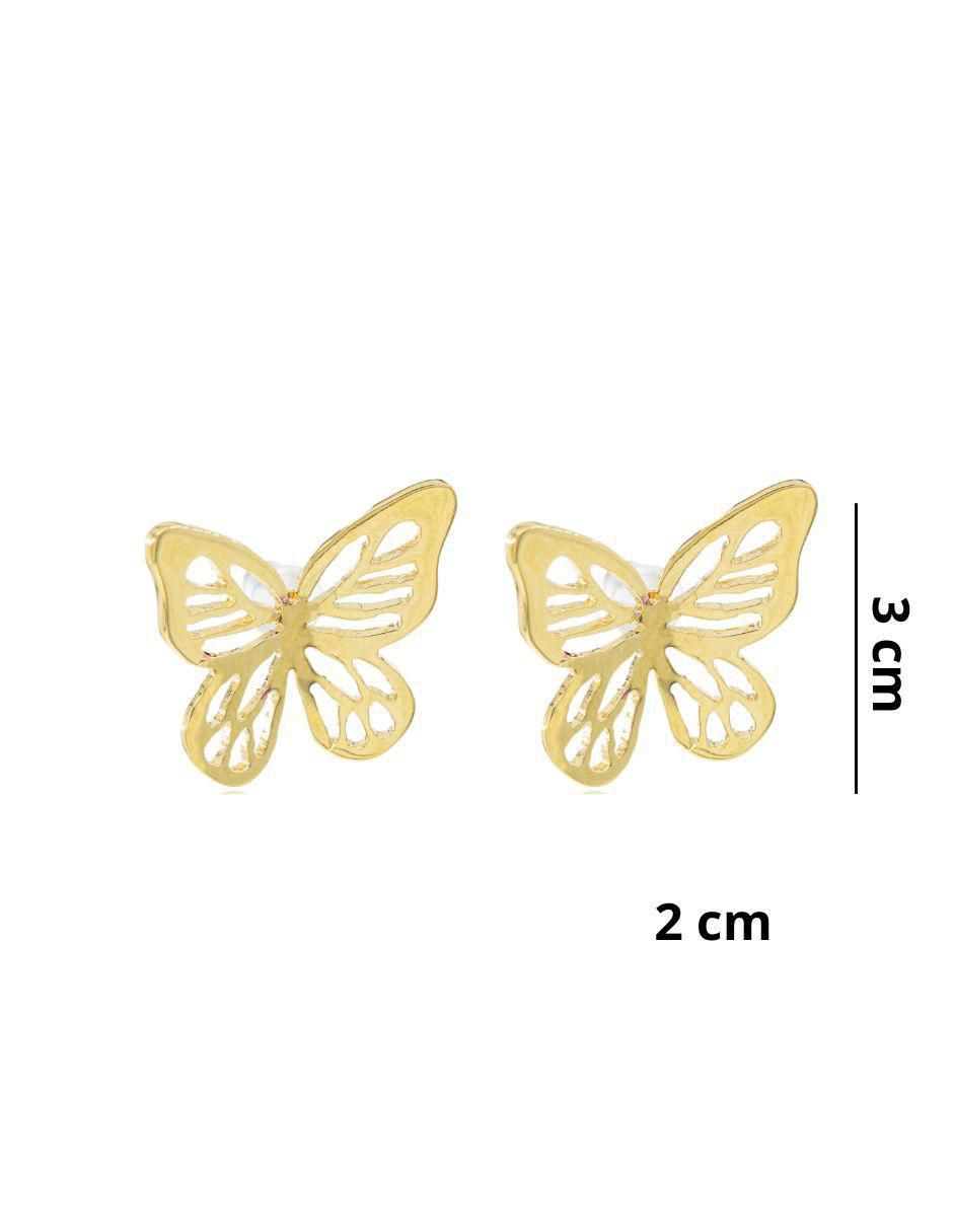 Aretes de mariposa Ablime con acabado baño de oro 3