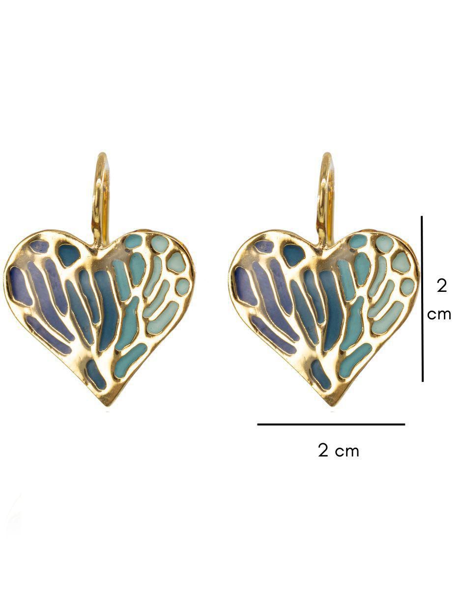 Aretes de corazón Ablime con acabado esmaltado 3