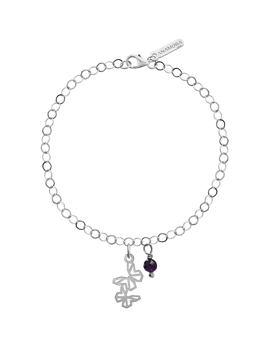 Pulsera de plata con amatista p 925 Origami Pulsera de plata con amatista p 925 Origami