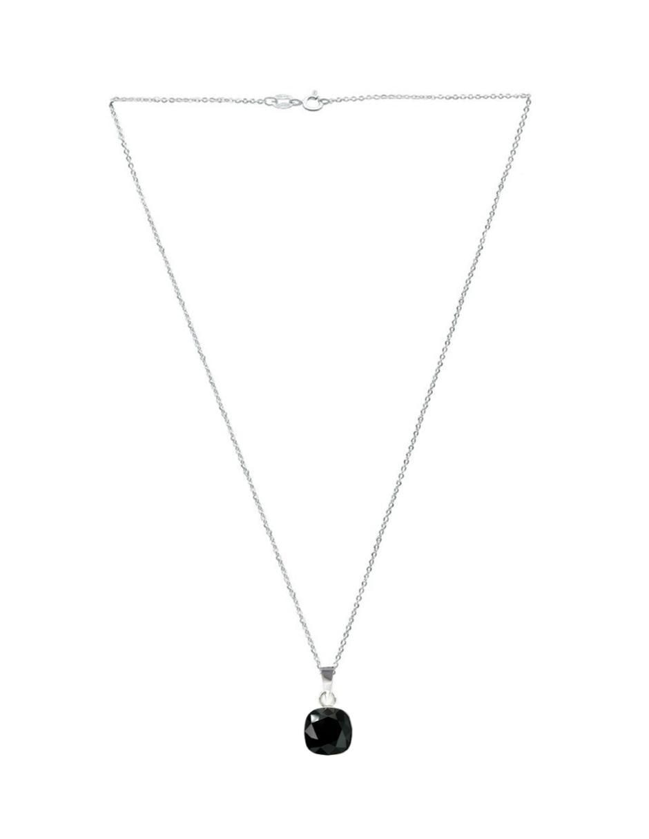 Aretes y collar cuadrados Cushion de plata P925 cristal 9