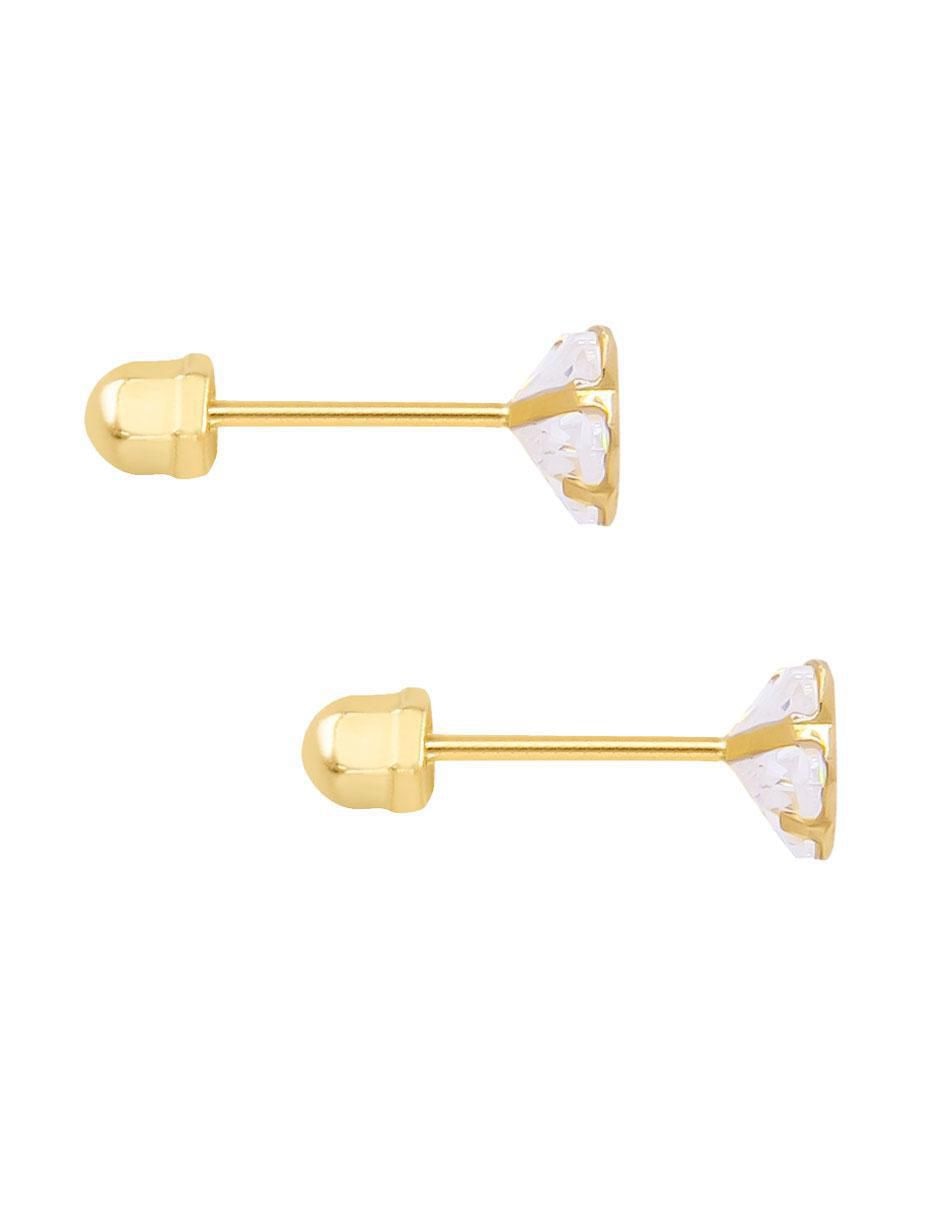 Broqueles de flor de oro con acabado pavé zirconia 2