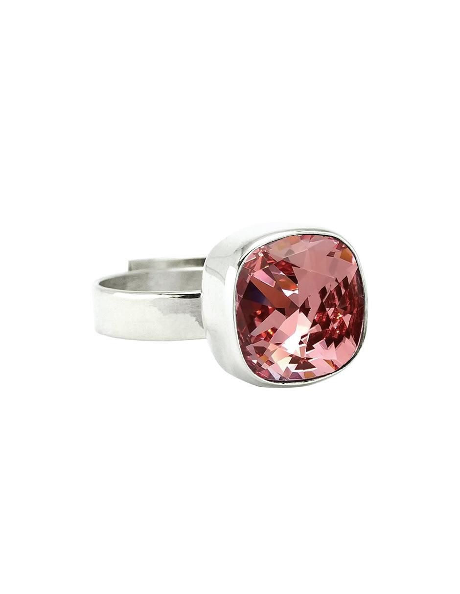Anillo cuadrado Cushion P 925 de plata cristal brillante Anillo cuadrado Cushion P 925 de plata cristal brillante