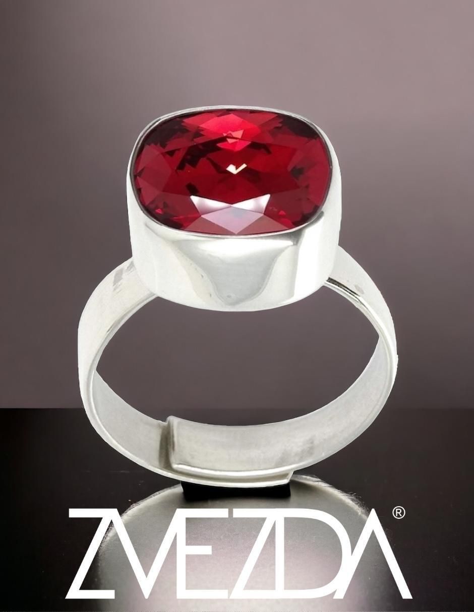 Anillo cuadrado Cushion P 925 de plata cristal brillante 2