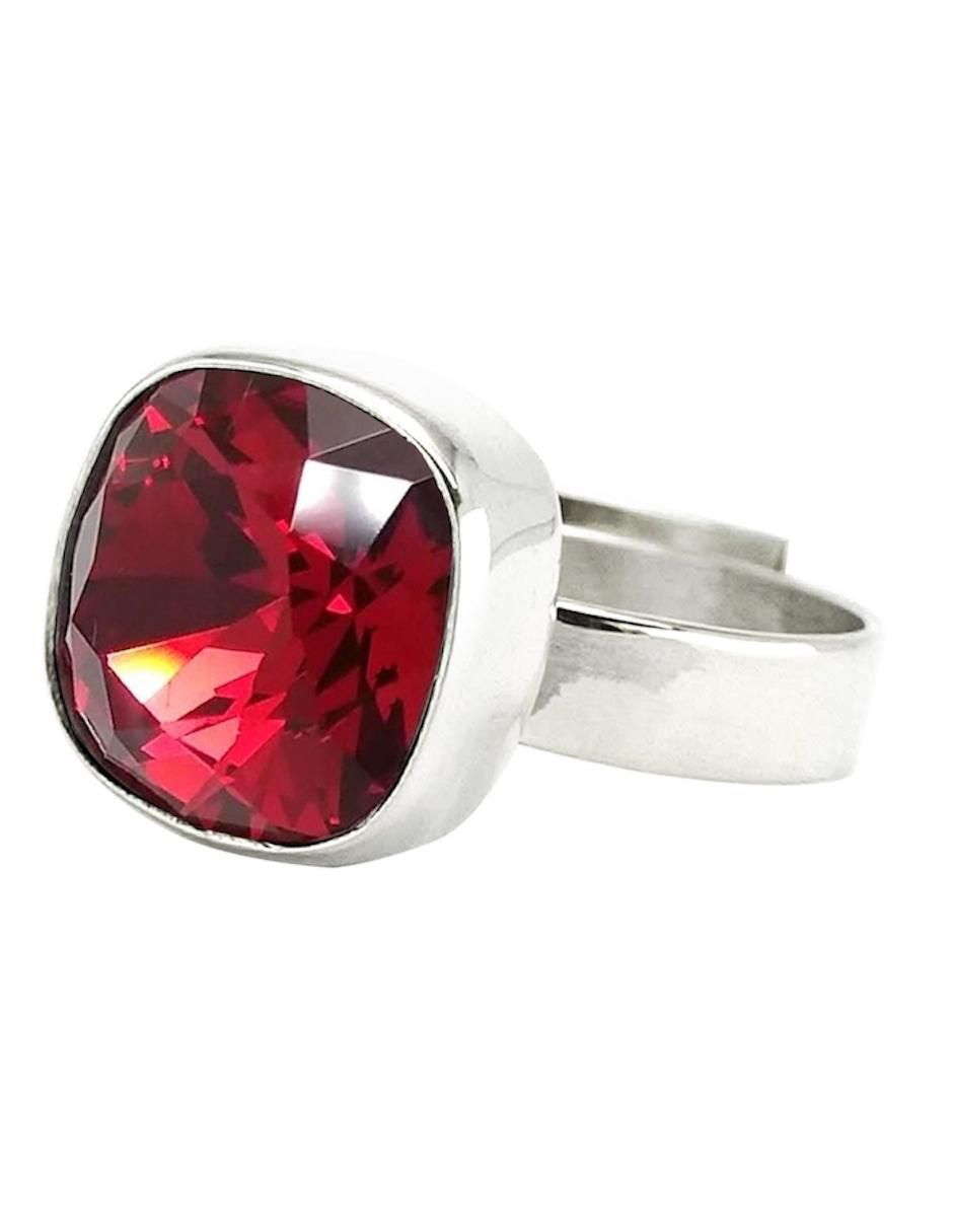 Anillo cuadrado Cushion P 925 de plata cristal brillante 3
