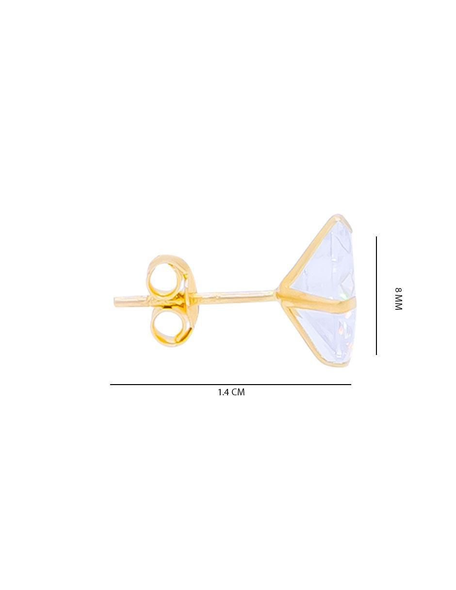 Broqueles circulares de oro con acabado brillante zirconia 3