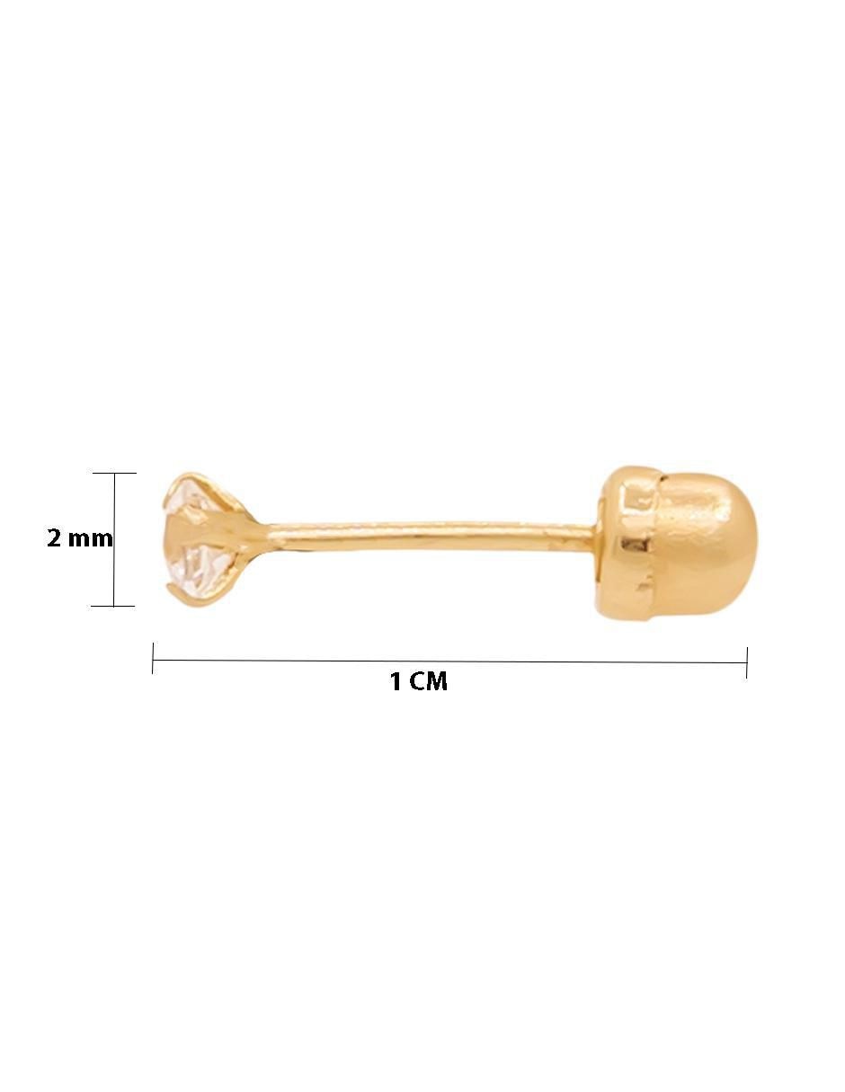 Broqueles redondos de oro amarillo con acabado pavé zirconia 4