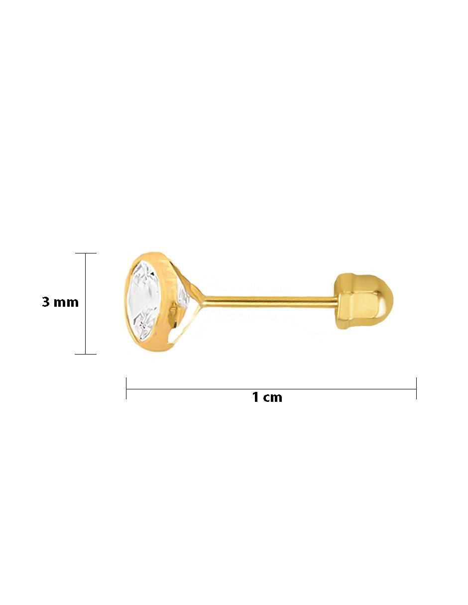 Broqueles redondos de oro amarillo con acabado pavé zirconia 5