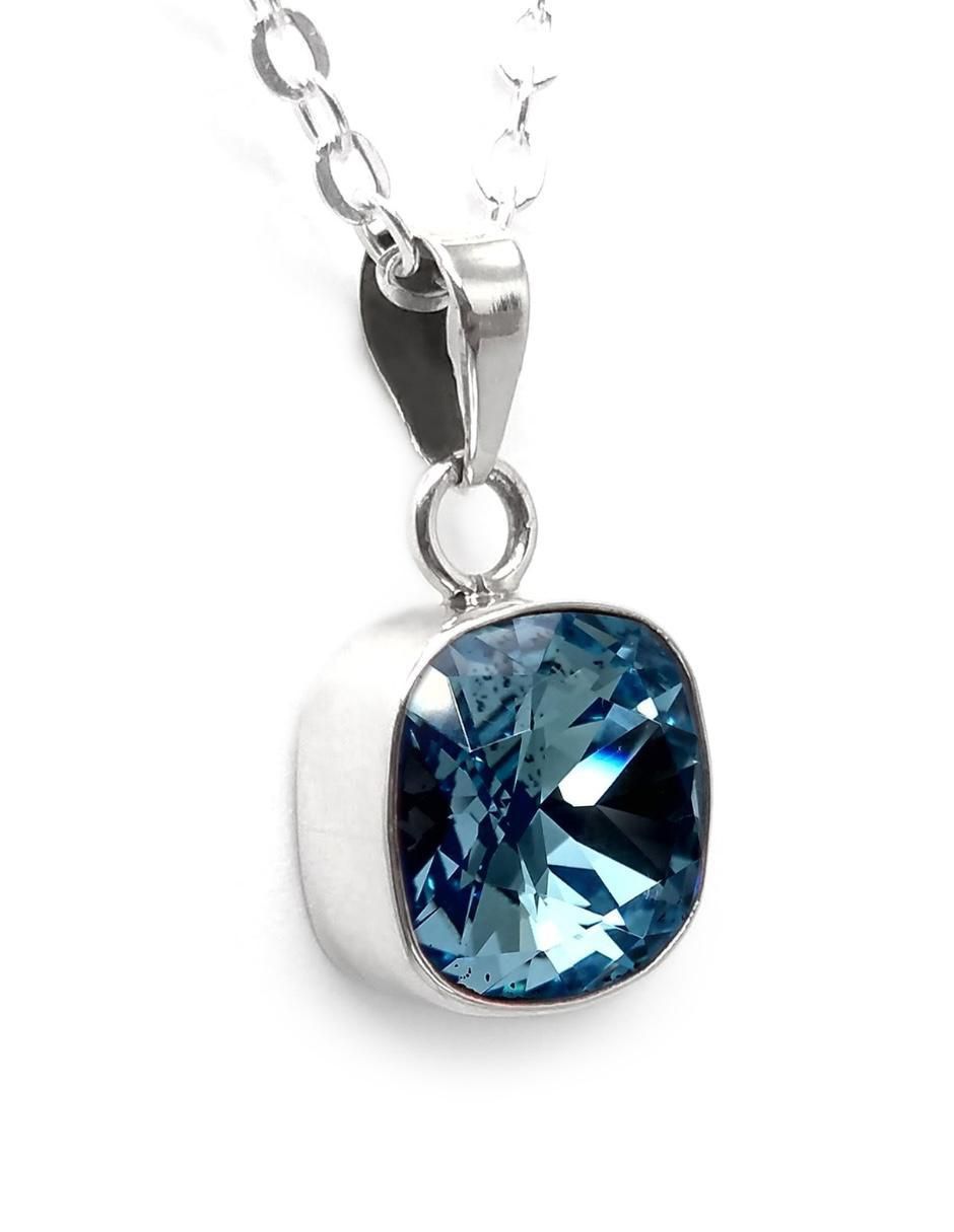 Collar cuadrado Cushion de plata P 925