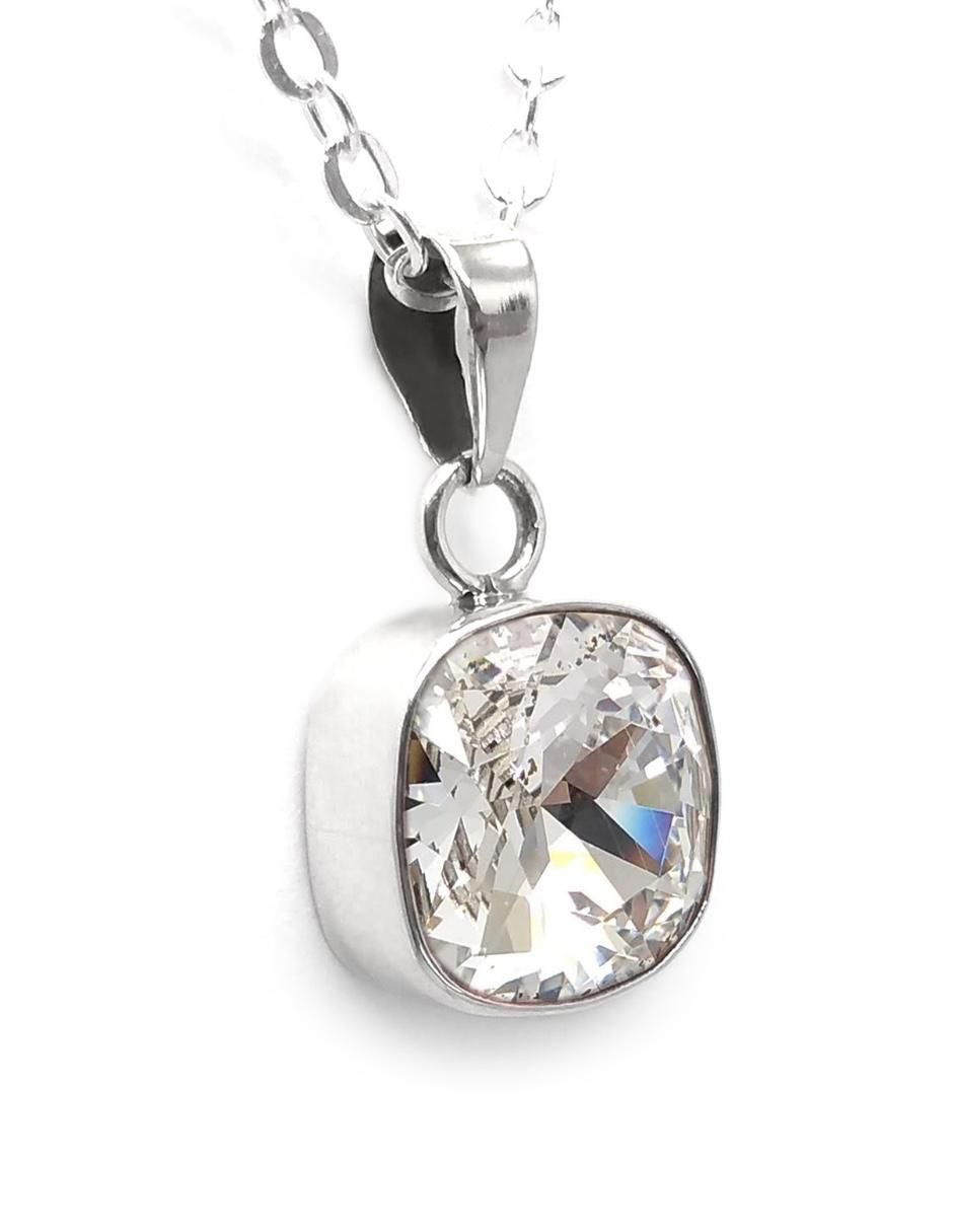 Collar cuadrado Cushion de plata P 925