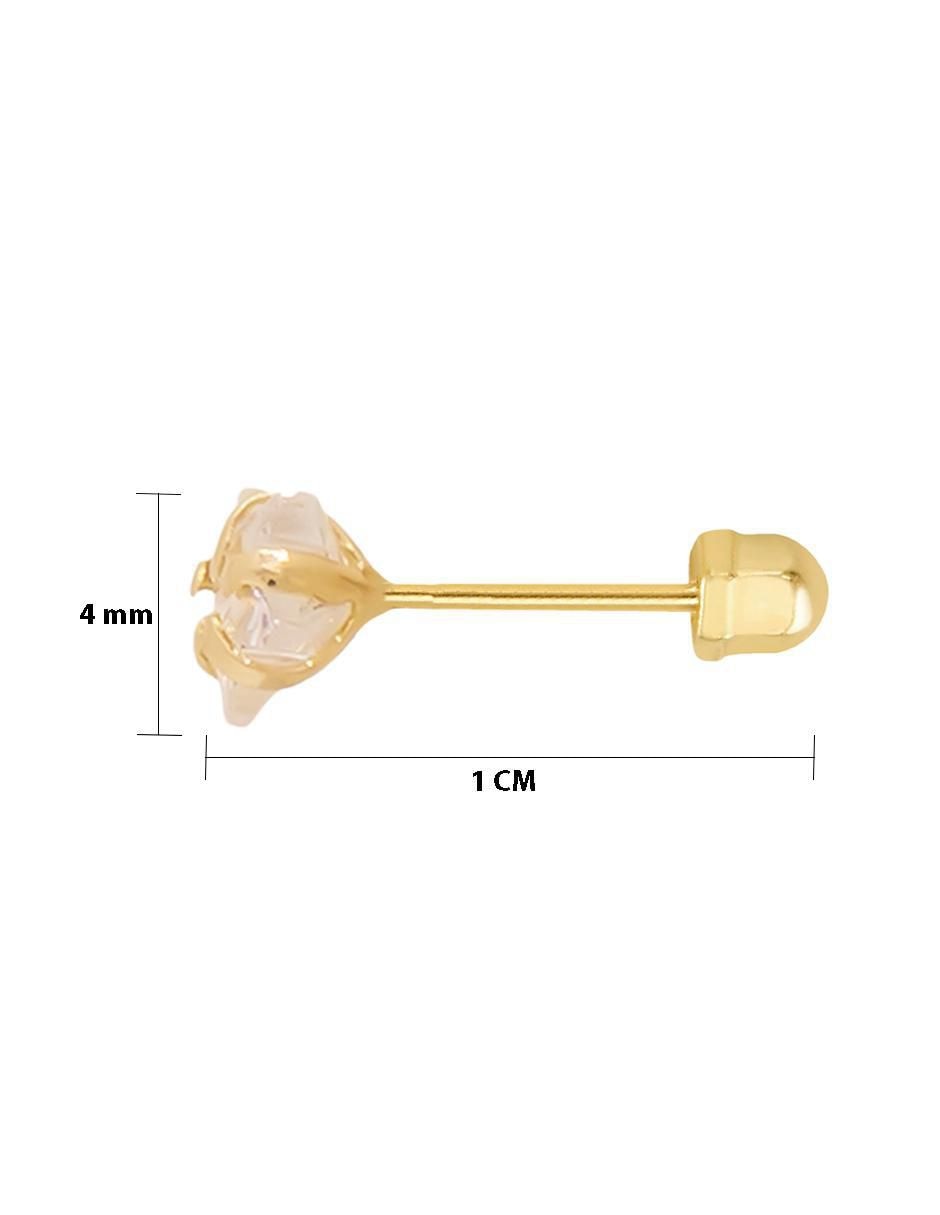 Broqueles de estrella de oro amarillo con acabado brillante zirconia 5