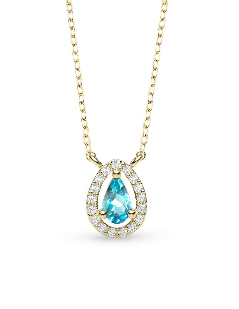 Collar con dije de gota de oro 14 K