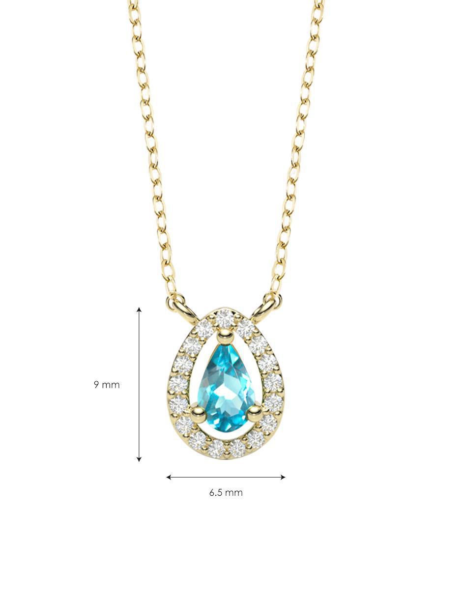 Collar con dije de gota de oro 14 K 4