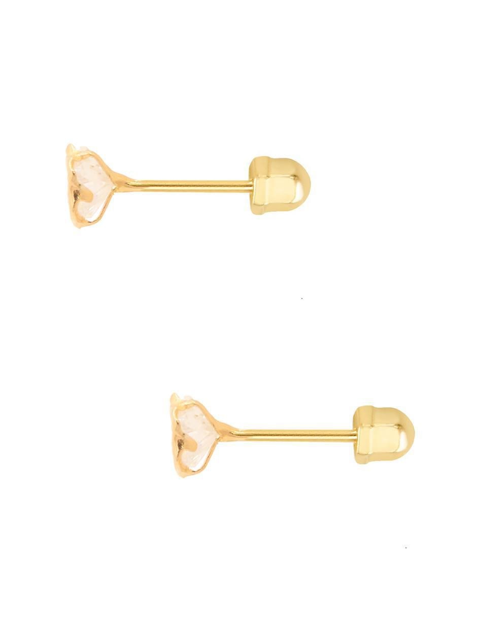 Broqueles de estrella de oro amarillo con acabado brillante zirconia