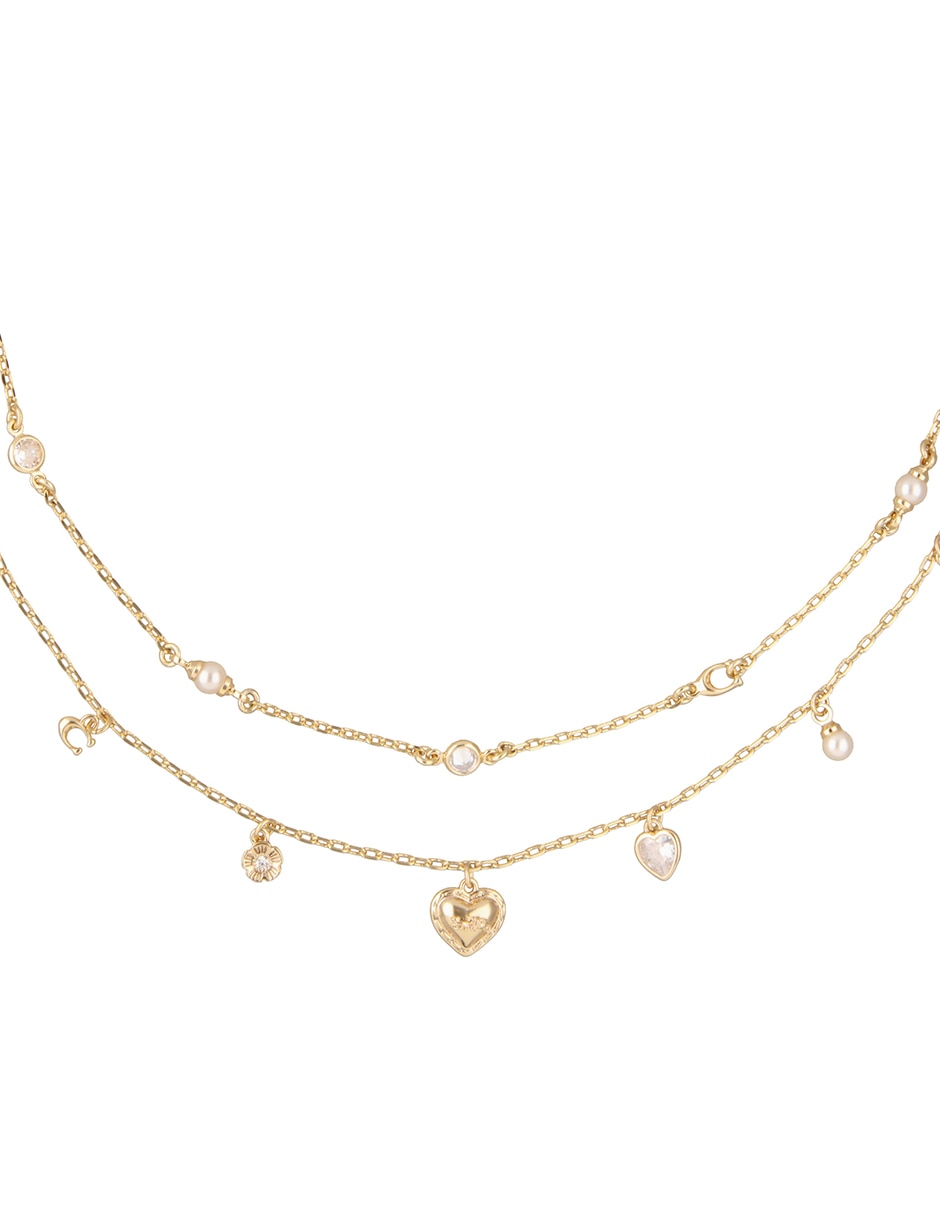 Collar de varios hilos de corazón Horse & Carriage With Pearls