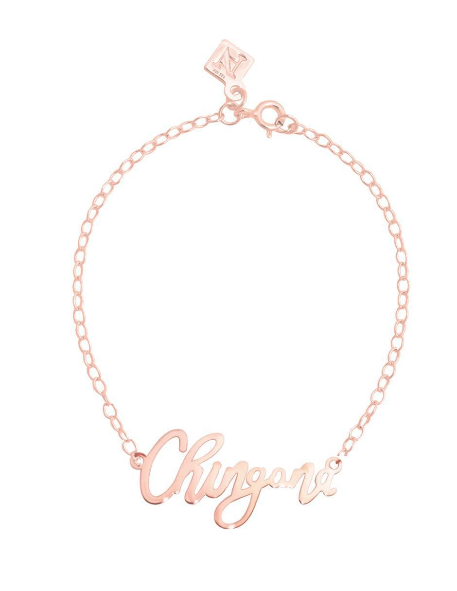 Pulsera de plata P 925 Alma con acabado baño de oro rosa