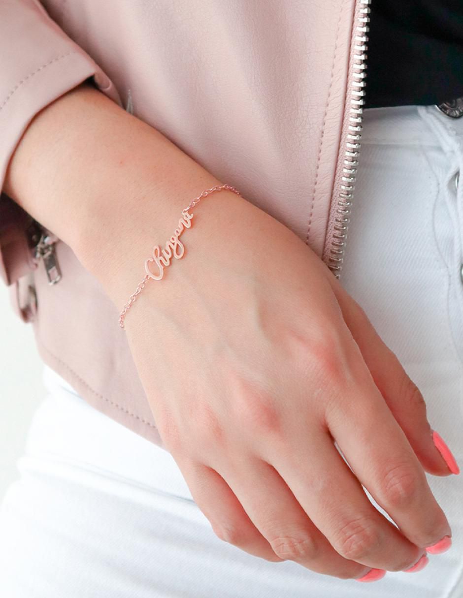 Pulsera de plata P 925 Alma con acabado baño de oro rosa 3