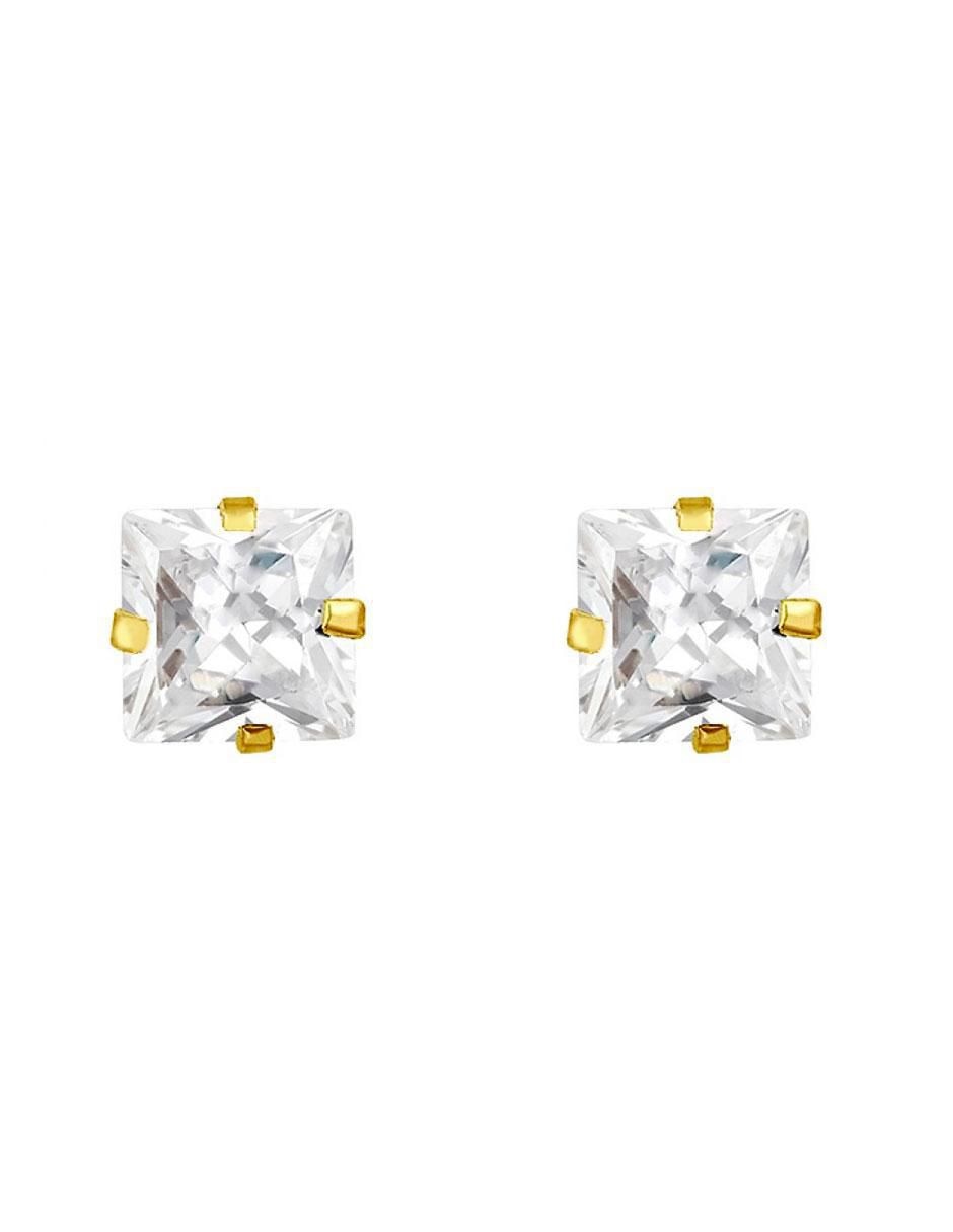 Broqueles cuadrados con acabado brillante zirconia 1