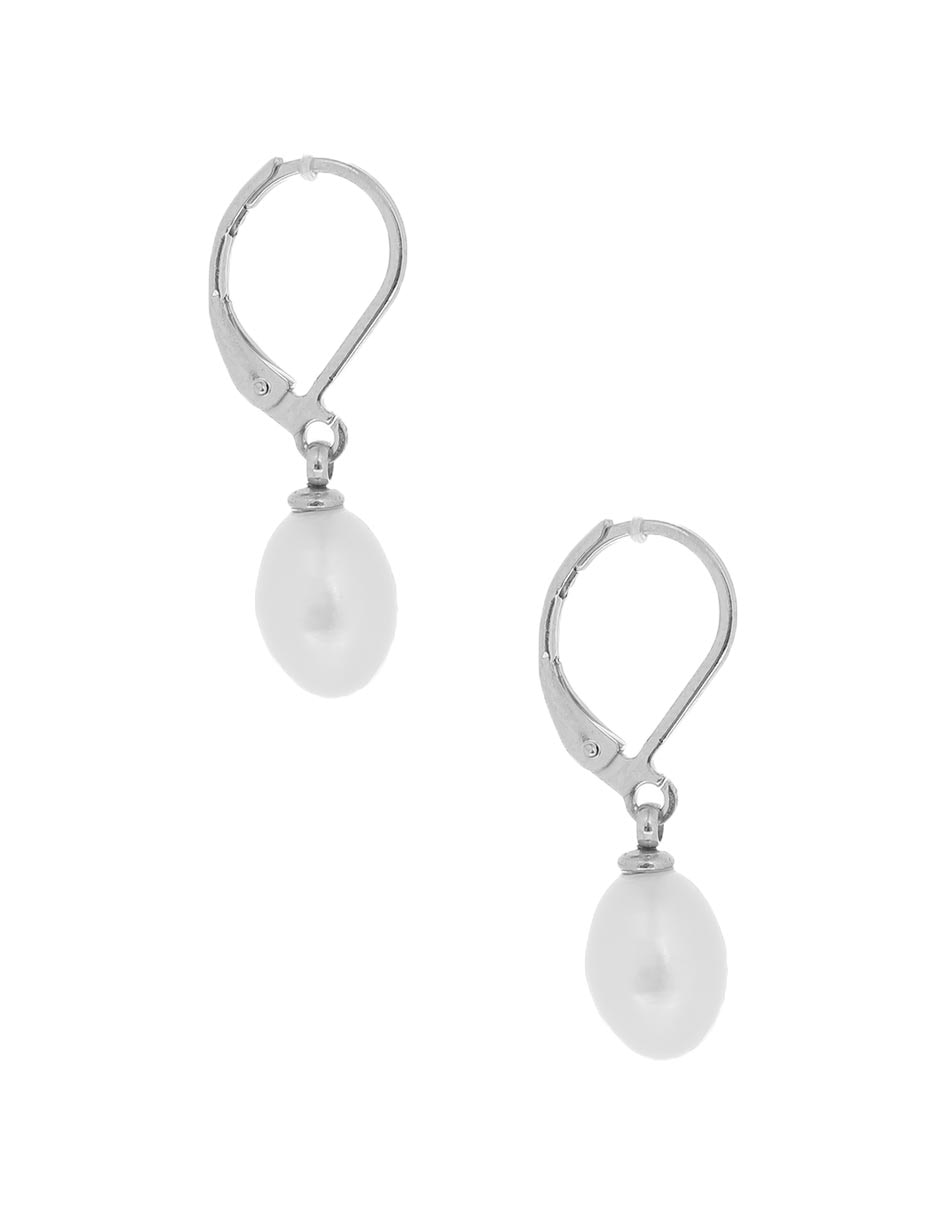 Aretes de gota con acabado lustre perla 3