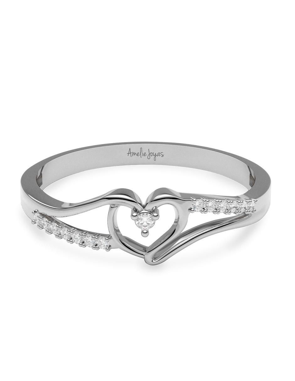Anillo de corazón 14 k de oro diamante brillante Anillo de corazón 14 k de oro diamante brillante