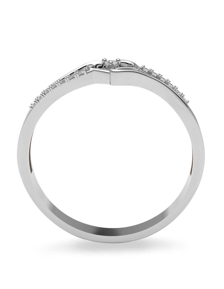 Anillo de corazón 14 k de oro diamante brillante 3
