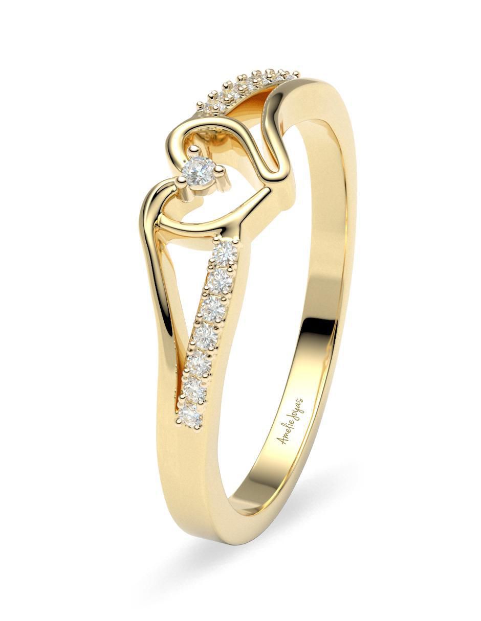 Anillo "de (si aplica)" corazón amelie joyas sin colección sin temática 14 k "de" oro diamante